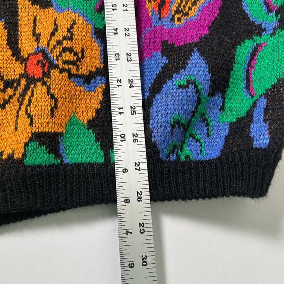 Vintage Esprit Sport Sweater Size L Tropical Floral Novelty Pullover 80's - Picture 11 of 11